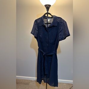 Navy Blue button down shirt type dress